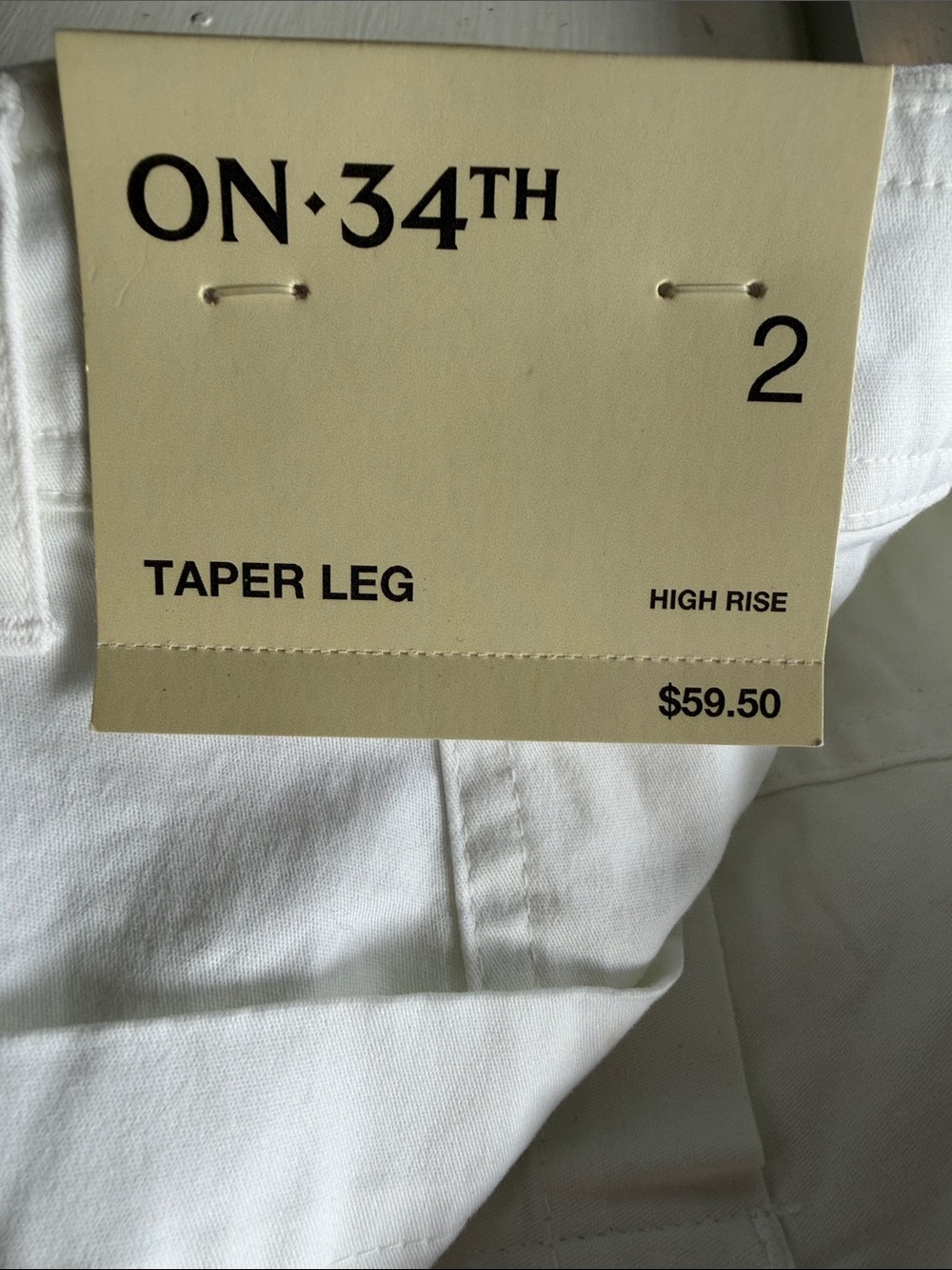 ON 34th Tapered Ankle Cargo Pants - White Utility Style Size 2 - Picture 3 of 4